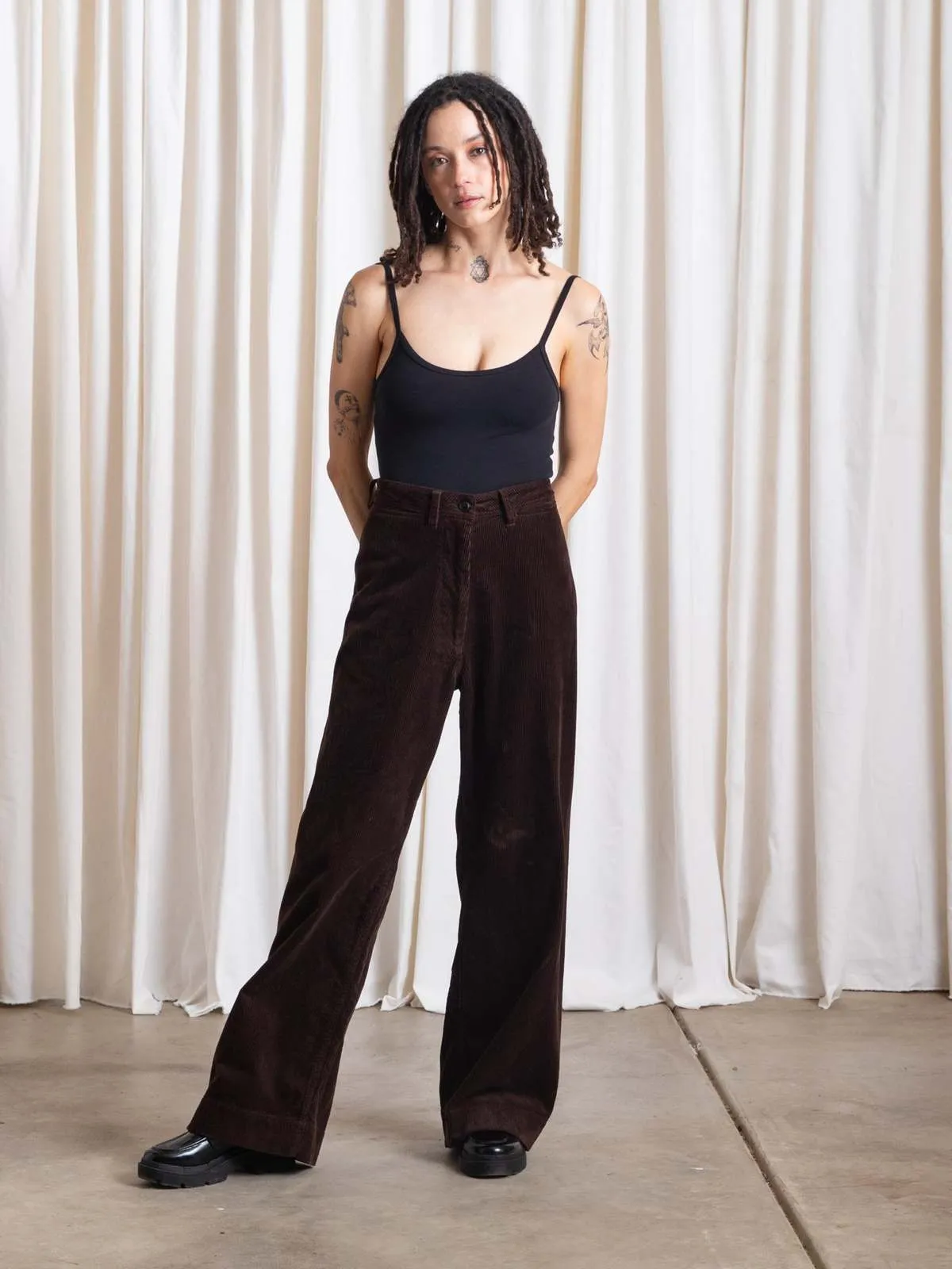 Corduroy Sailor Pant - Chocolate