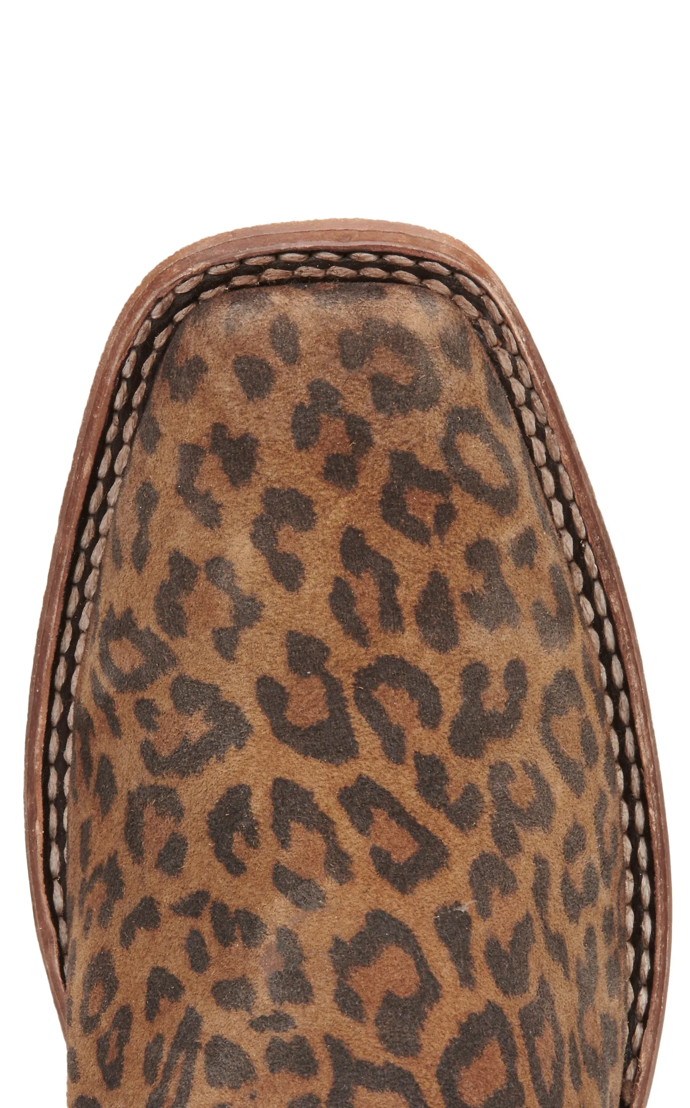 Corral Women's Sand Leopard Print with Overlay Collar Square Toe Cowboy Boots