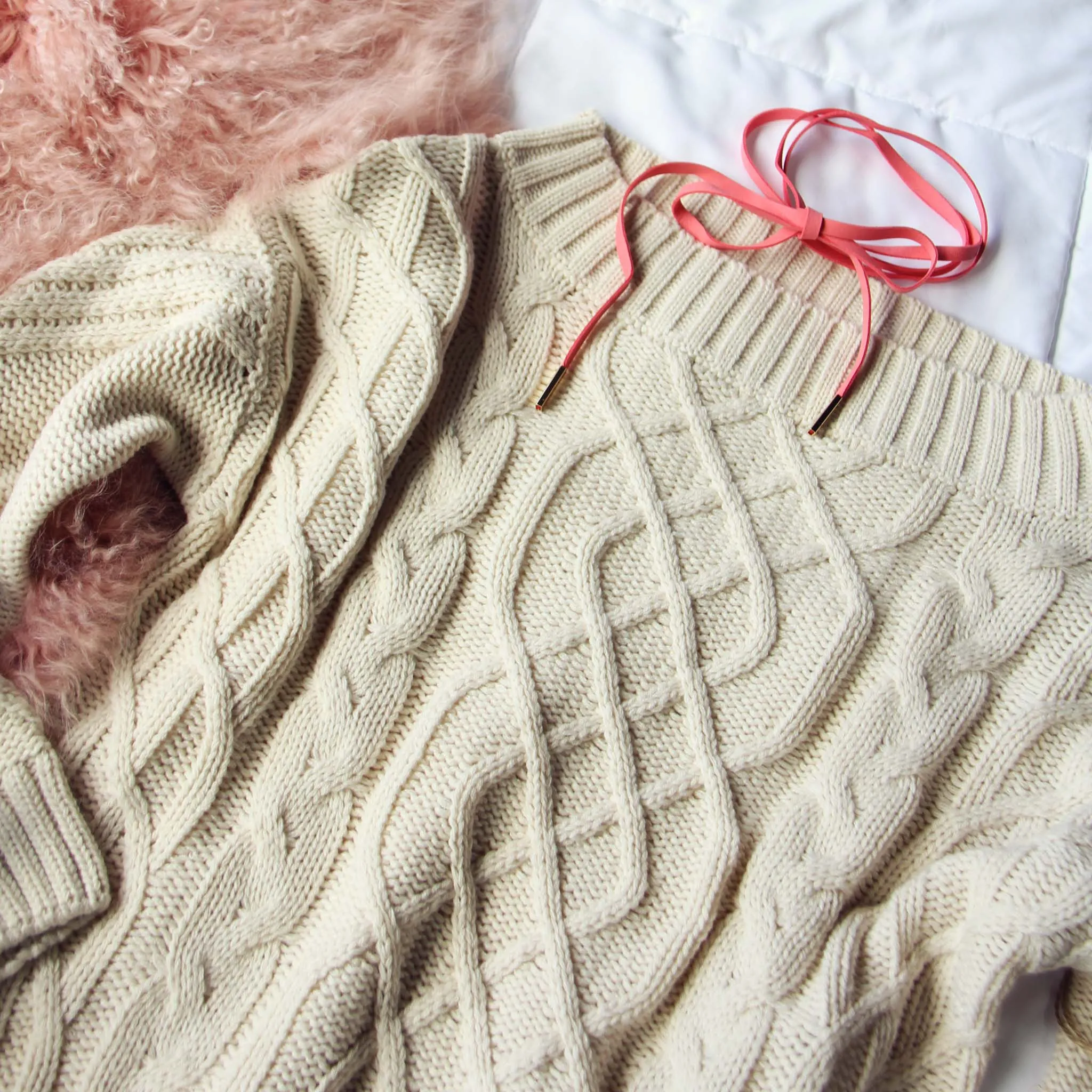 Cozy Cable Sweater in Cream