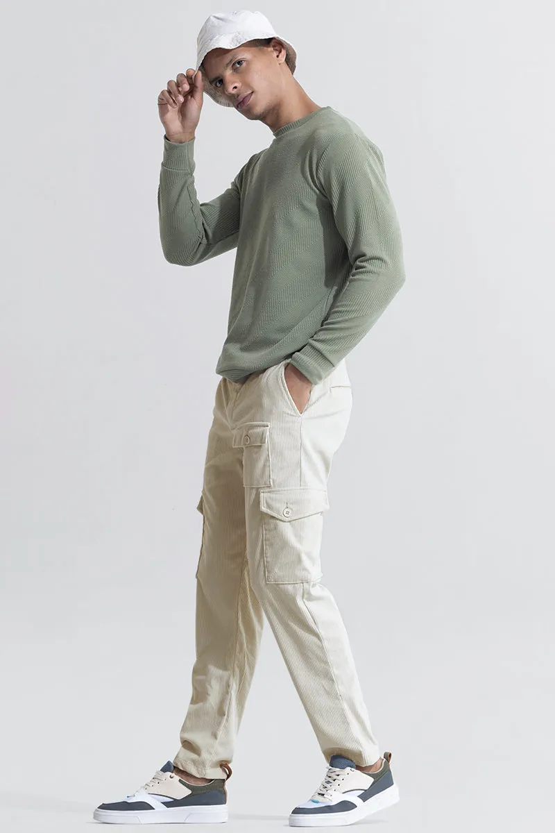 Cullin Off-White Corduroy Cargo Pant