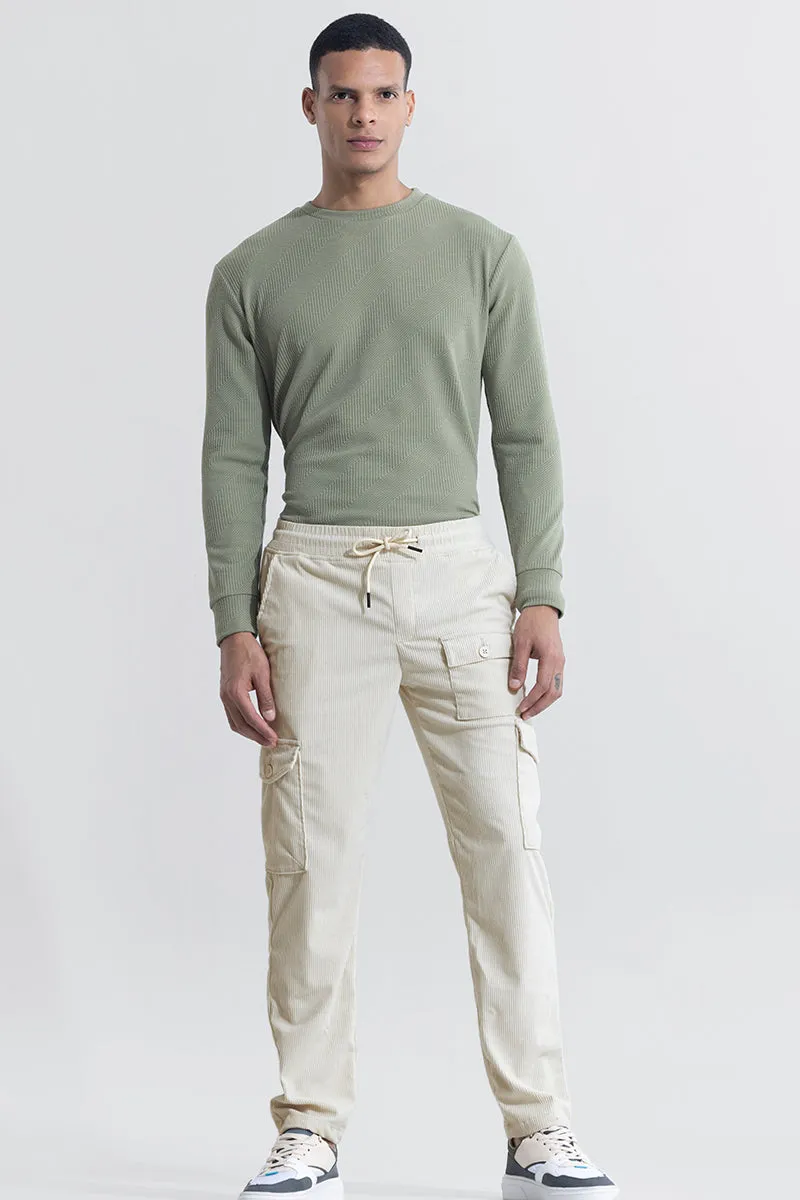 Cullin Off-White Corduroy Cargo Pant