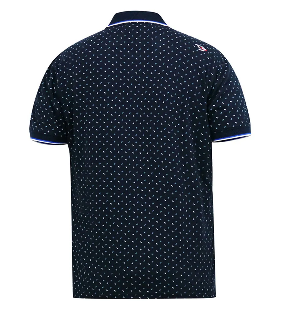 D555 Big Mens Jersey Polo With All Over Print and Jacquard Trims (OAKLEY)