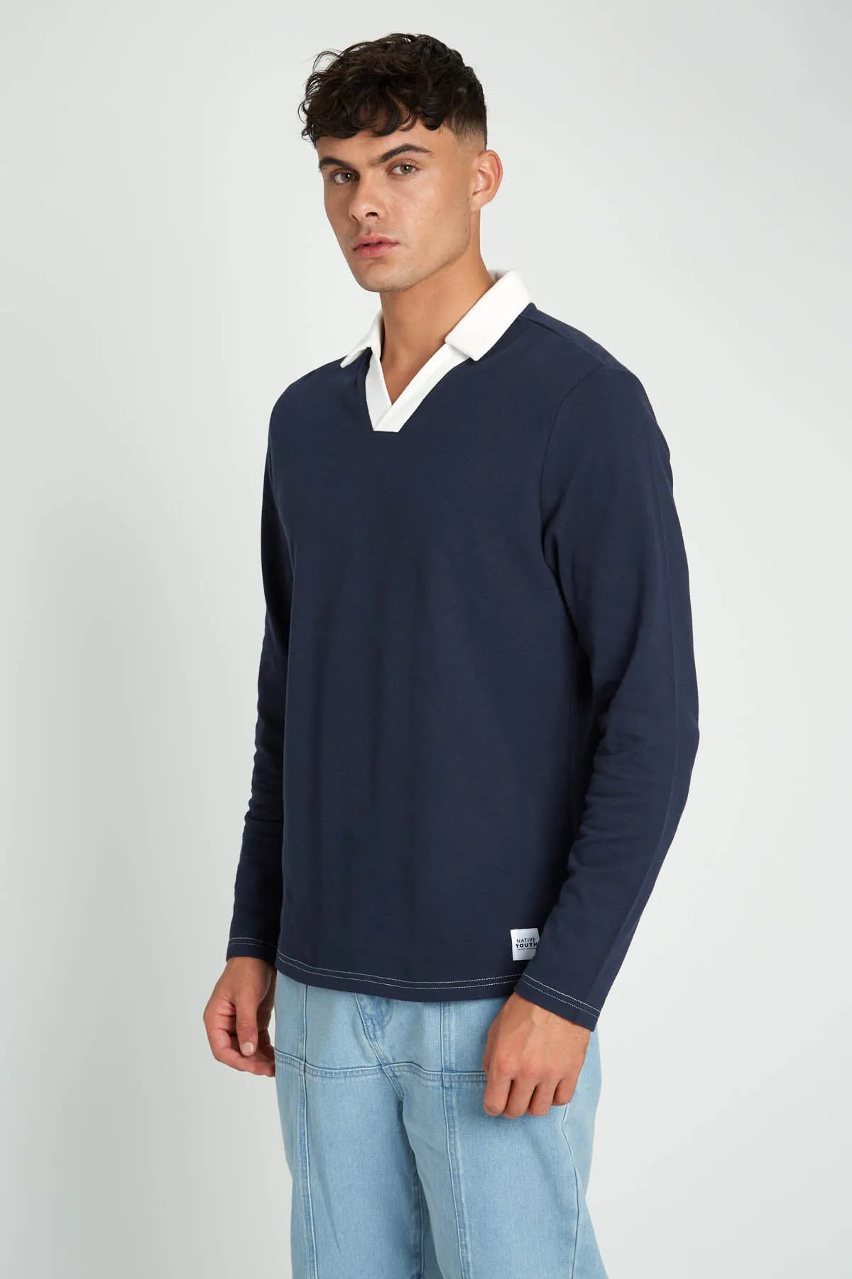 DRISCOLL LONG SLEEVE PIQUE POLO TOP