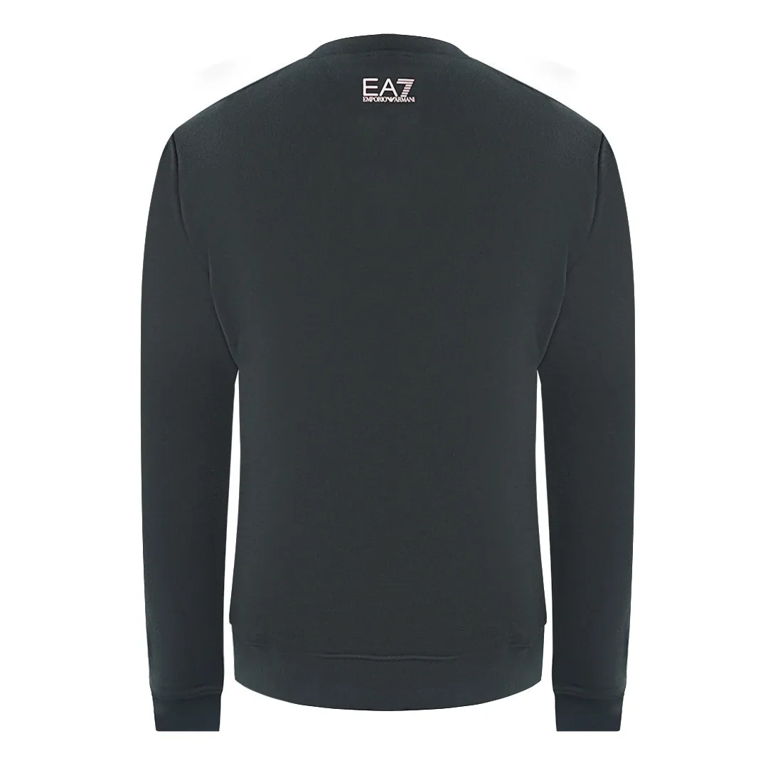 Ea7 Large Brand Logo Black Sweatershirt