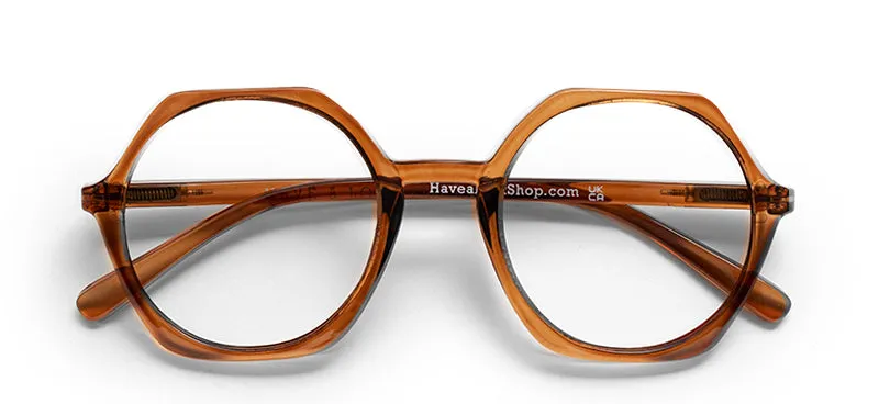 Edgy reading Glasses Brown