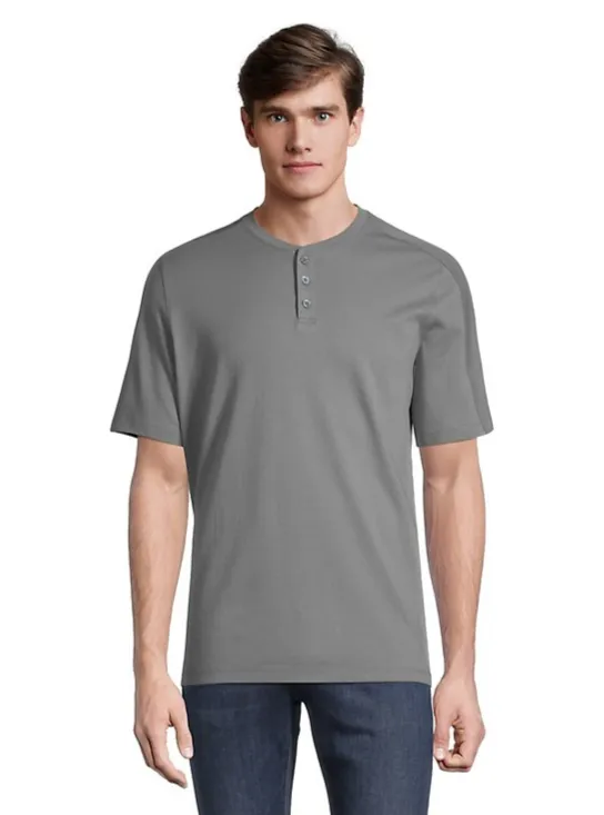 E+L Tech Men's Henley Button Tee - CONCRETE