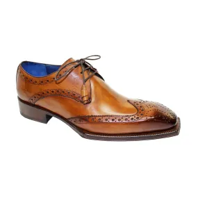 Emilio Franco Carmine Men's Shoes Cognac Calf-Skin Leather Derby Oxfords (EF1020)