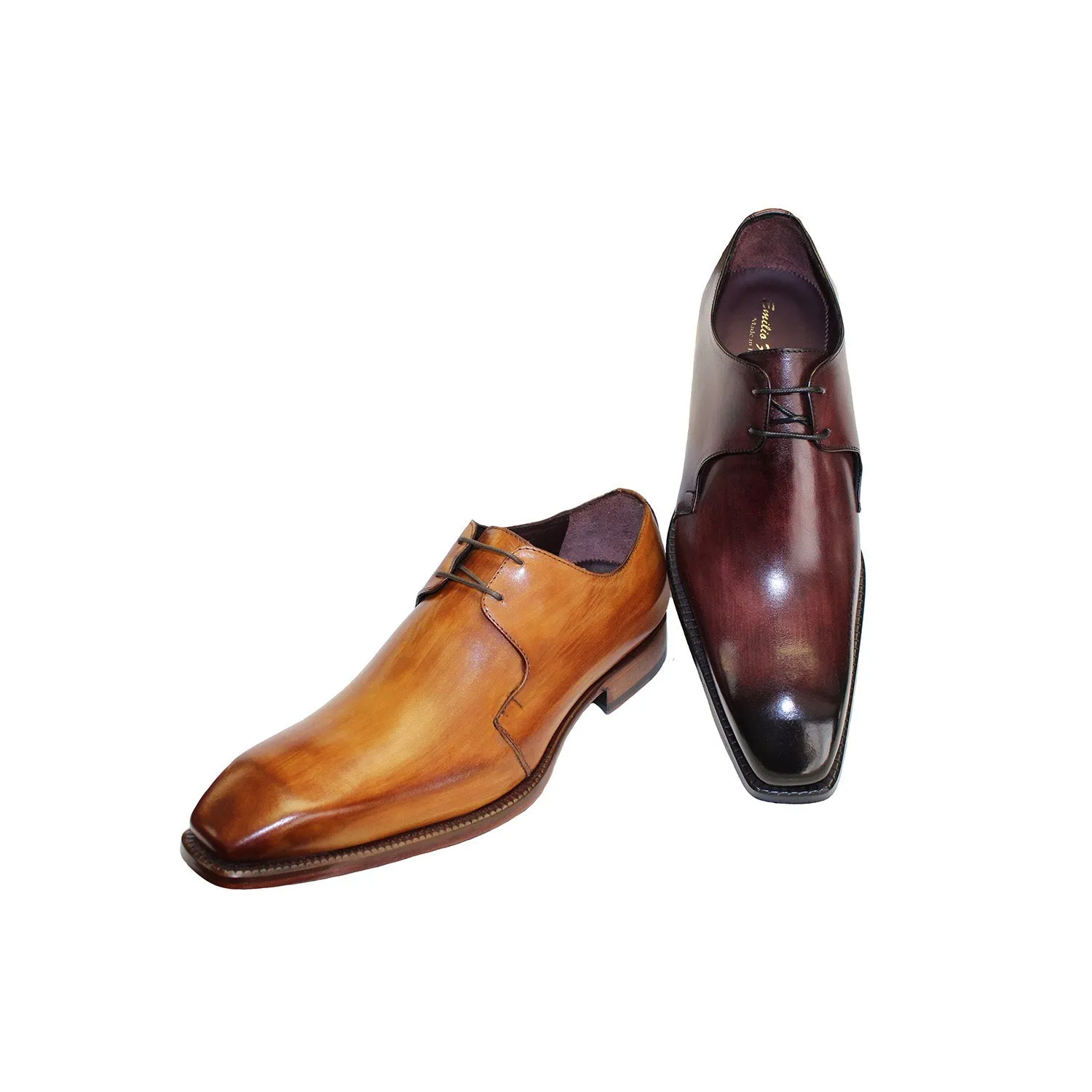 Emilio Franco Franco Men's Shoes Cognac Calf-Skin Leather Derby Oxfords (EF1037)