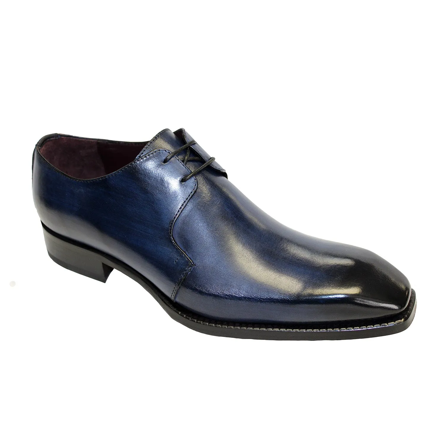 Emilio Franco Franco Men's Shoes Navy Calf-Skin Leather Derby Oxfords (EF1038)