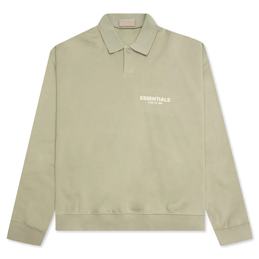 Essentials L/S Polo - Seafoam