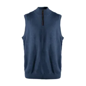 Extra Fine 'Zegna Baruffa' Merino Wool Quarter-Zip Sweater Vest in Indigo by Viyella