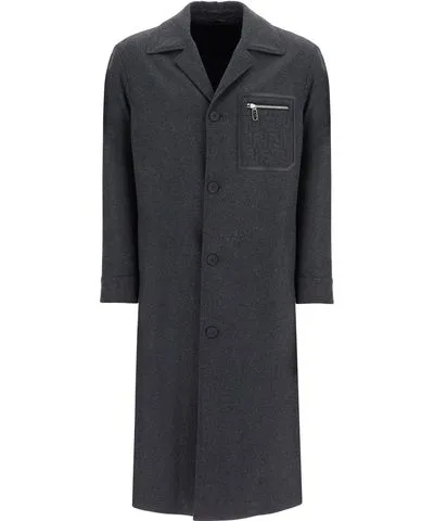 Fendi cashmere coat with ff pocket