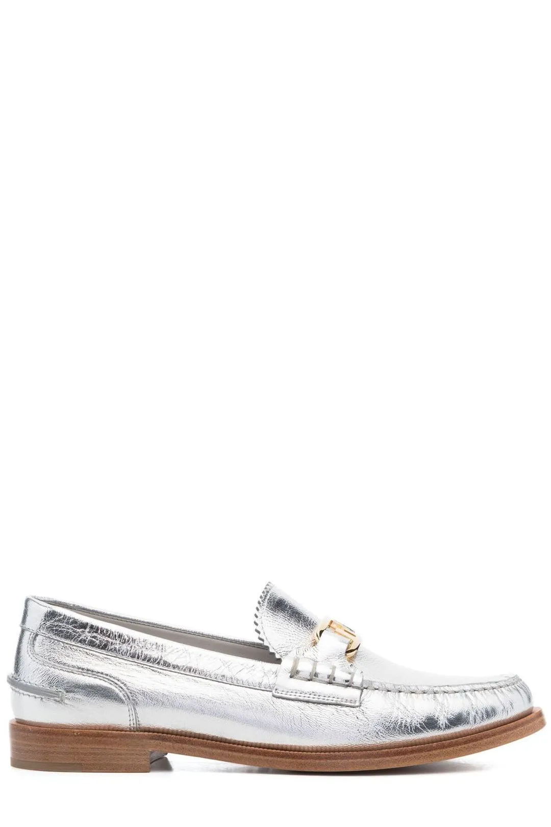 Fendi Logo Plaque Slip-On Loafers