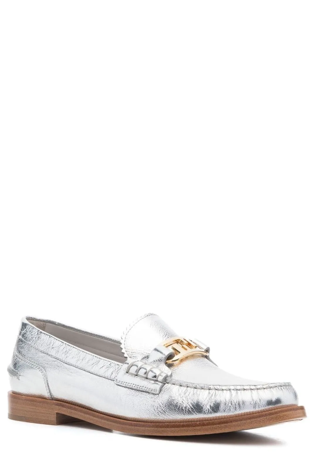 Fendi Logo Plaque Slip-On Loafers