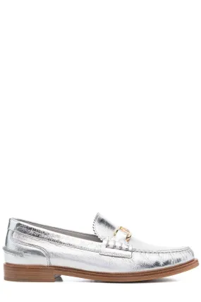 Fendi Logo Plaque Slip-On Loafers