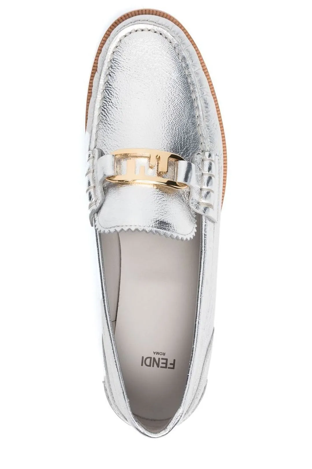 Fendi Logo Plaque Slip-On Loafers