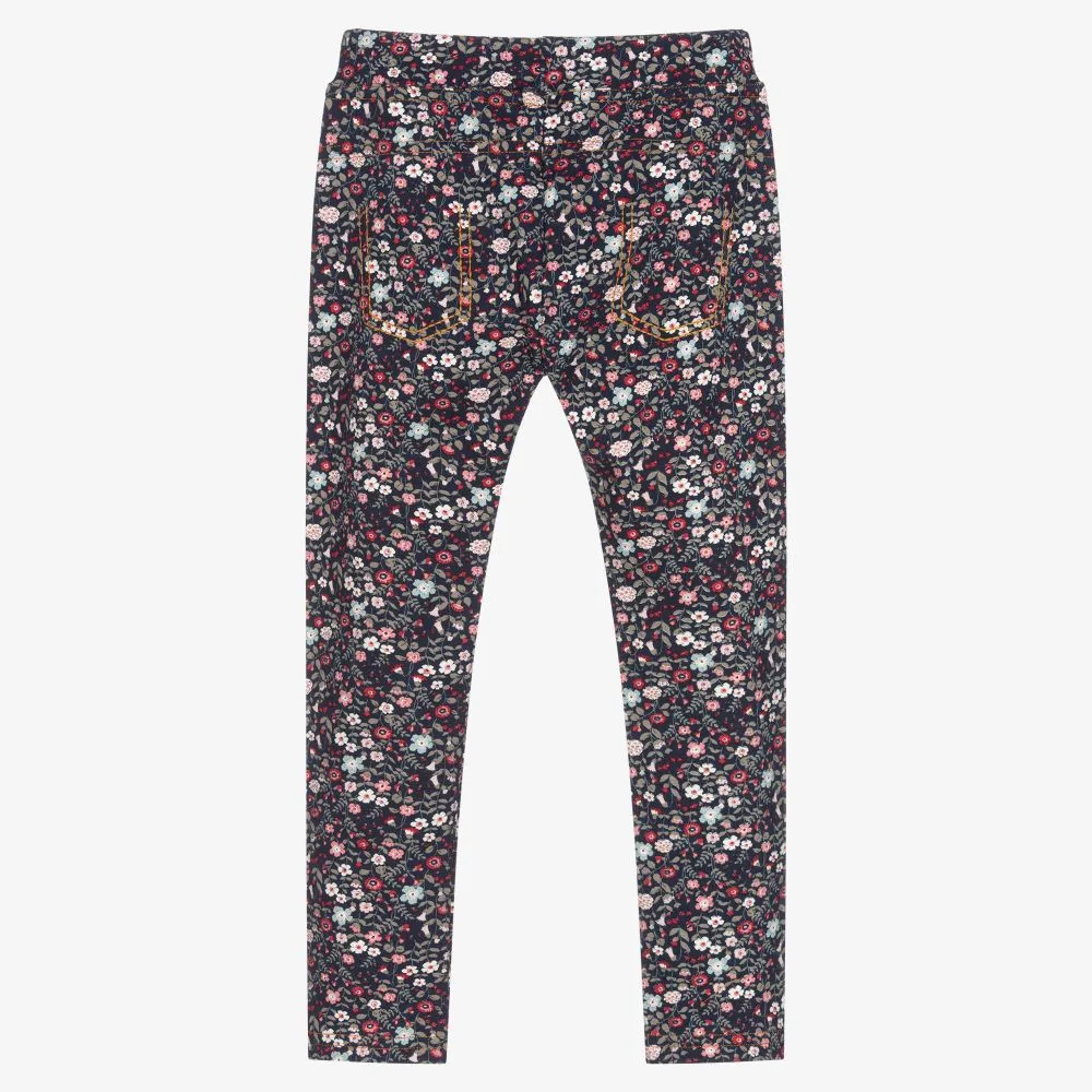 Girls Floral Print Leggings