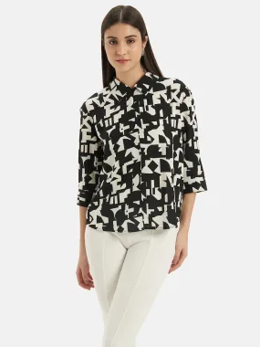 Half Zip Printed Shirt