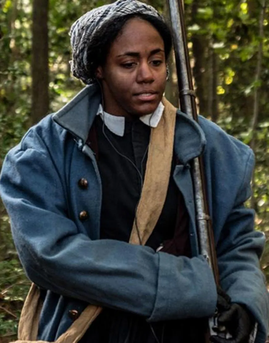 Harriet Tubman Victorian Style Blue Coat - Cynthia Erivo Wool Blend Coat