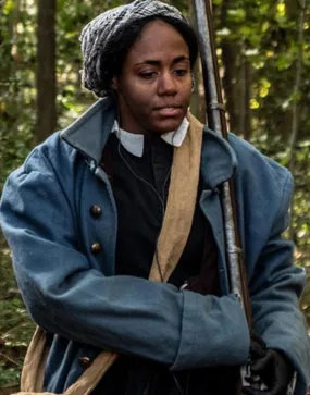 Harriet Tubman Victorian Style Blue Coat - Cynthia Erivo Wool Blend Coat