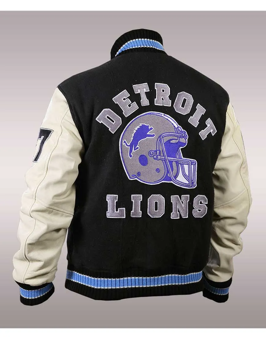 Hills Cop Axel Foley Jacket - Detroit Lions Varsity Jacket