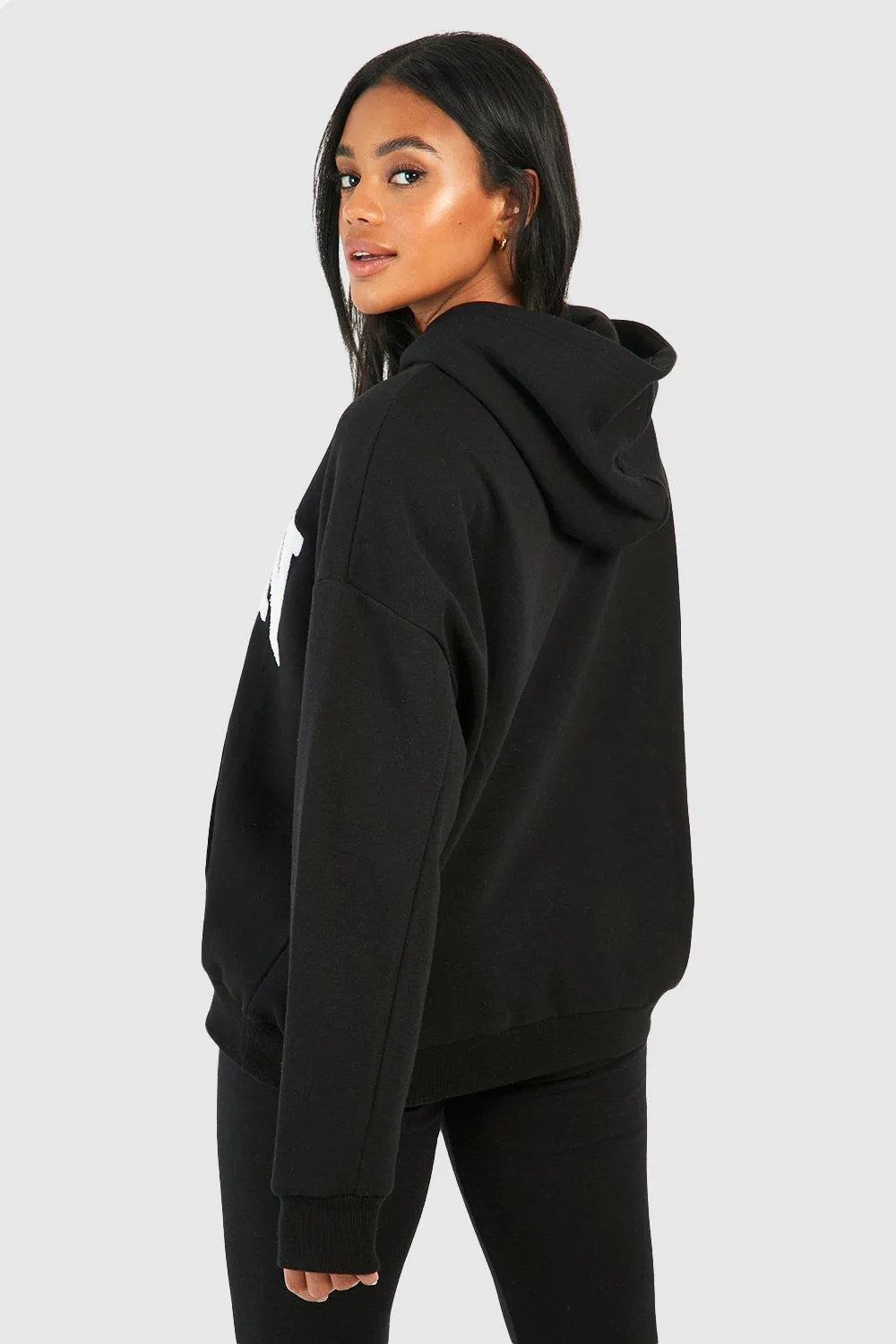 Hoodies & Sweatshirts | Dsgn Studio Towelling Applique Oversized Hoodie | boohoo