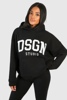 Hoodies & Sweatshirts | Dsgn Studio Towelling Applique Oversized Hoodie | boohoo