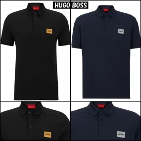 Hugo Boss  |Plain Cotton Short Sleeves Logo Knitted Polo Shirts Polos