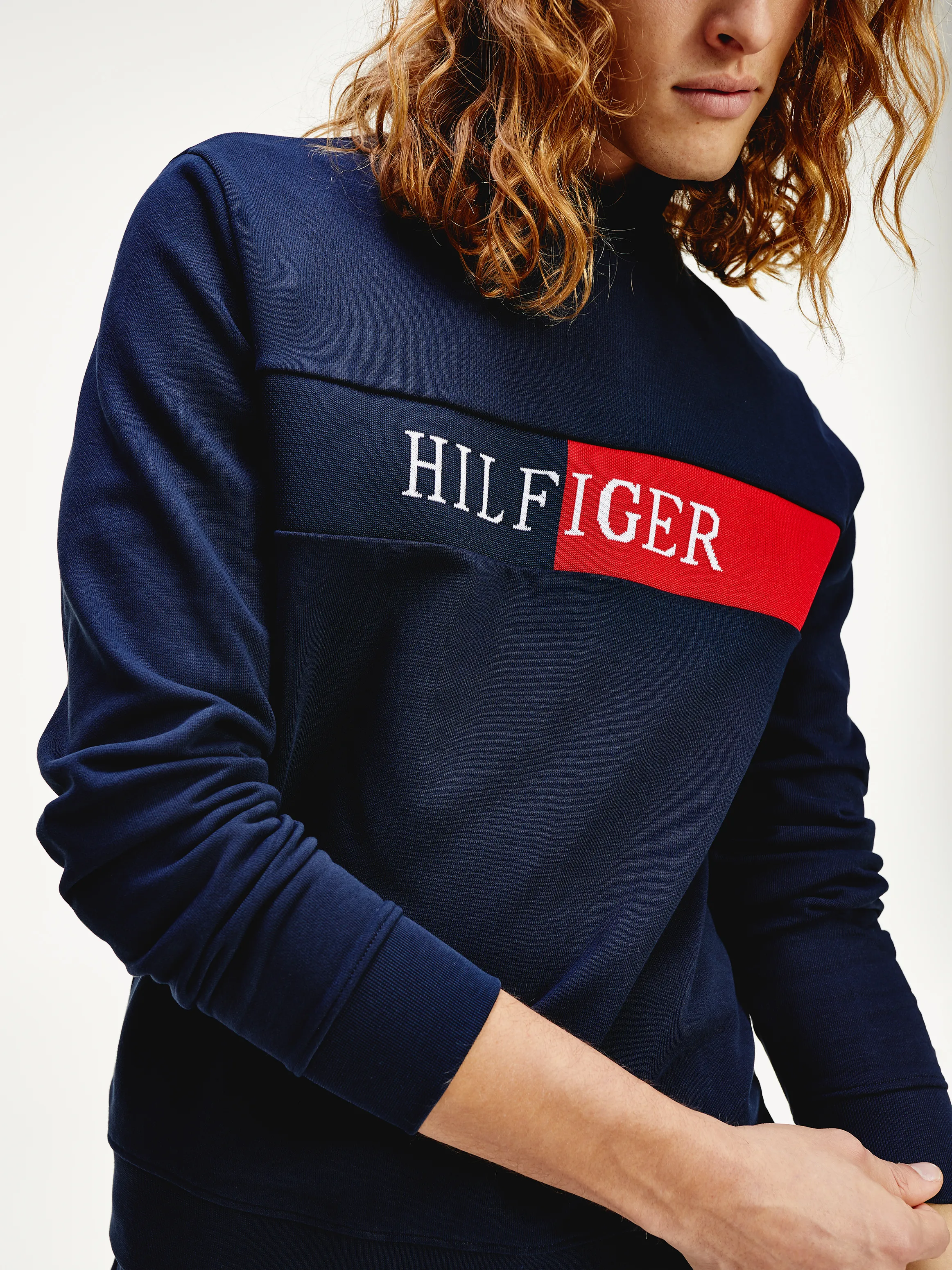 Intarsia Logo Cotton Terry Sweatshirt | Sweatshirts & Hoodies | Tommy Hilfiger