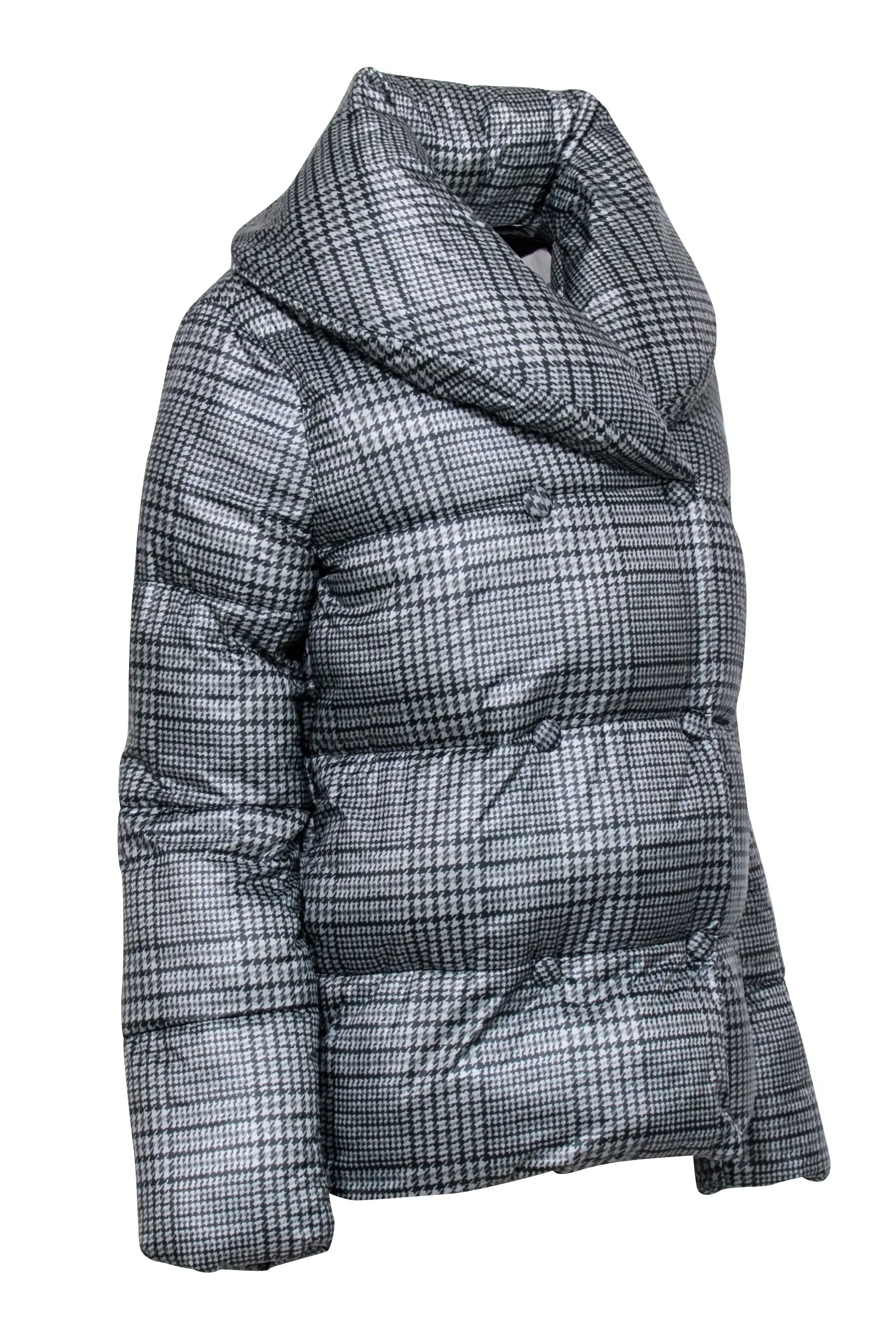 Jason Wu - Grey & Black Houndstooth Puffer Coat Sz S