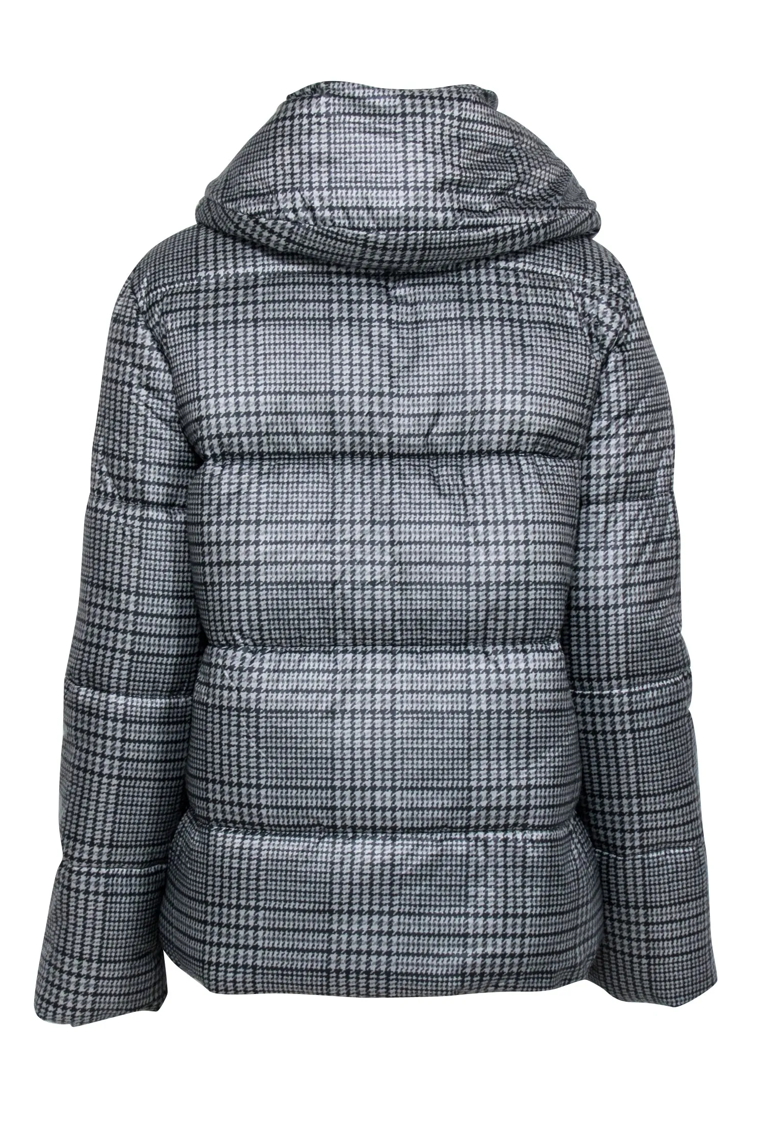 Jason Wu - Grey & Black Houndstooth Puffer Coat Sz S