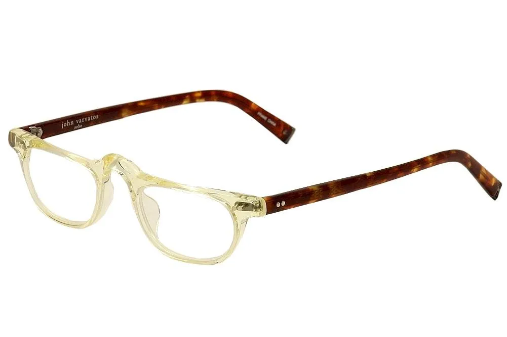 John Varvatos V804 Reading Glasses Men's Yellow Crystal Full Rim +1.00