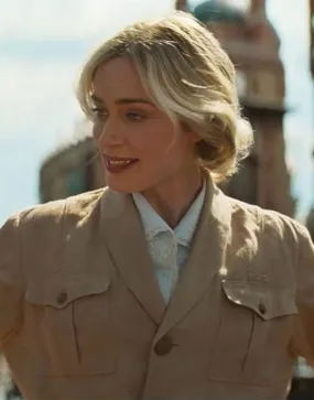 Jungle Cruise Lily Houghton Coat | Emily Blunt Cotton Coat | 40% OFF