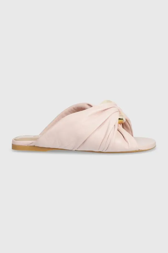 JW Anderson leather sliders Corner Heel women's pink color ANW42061A