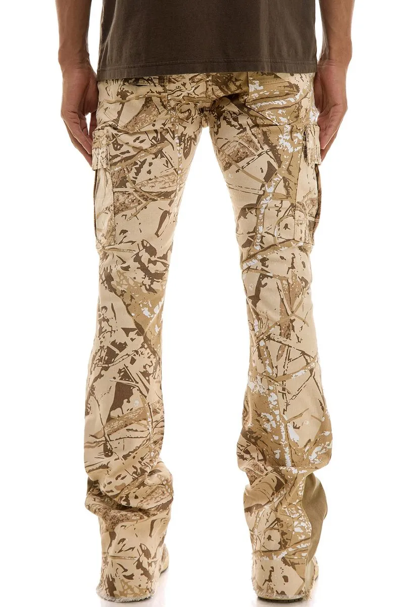 Kdnk Hunting Camo Cargo Flare Stacked Jeans