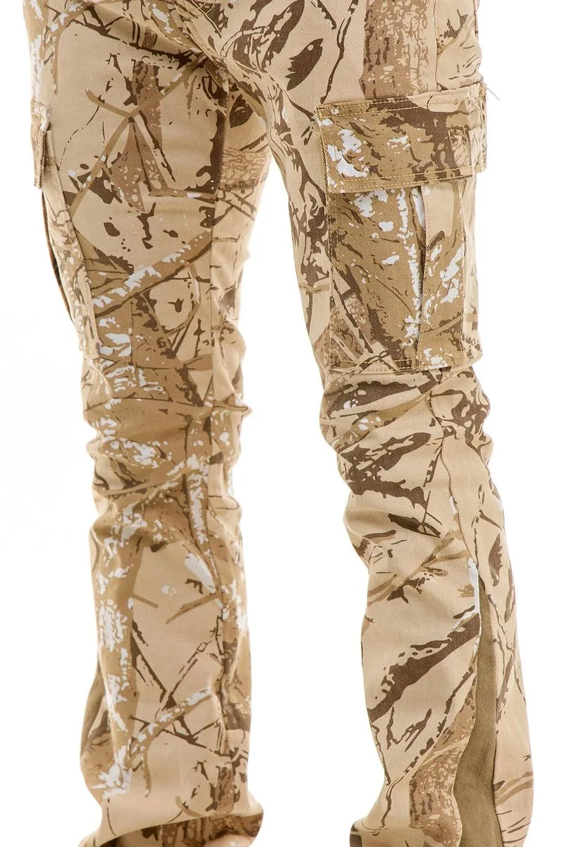 Kdnk Hunting Camo Cargo Flare Stacked Jeans