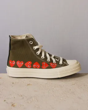 Khaki Multi Heart Hi Top Sneaker