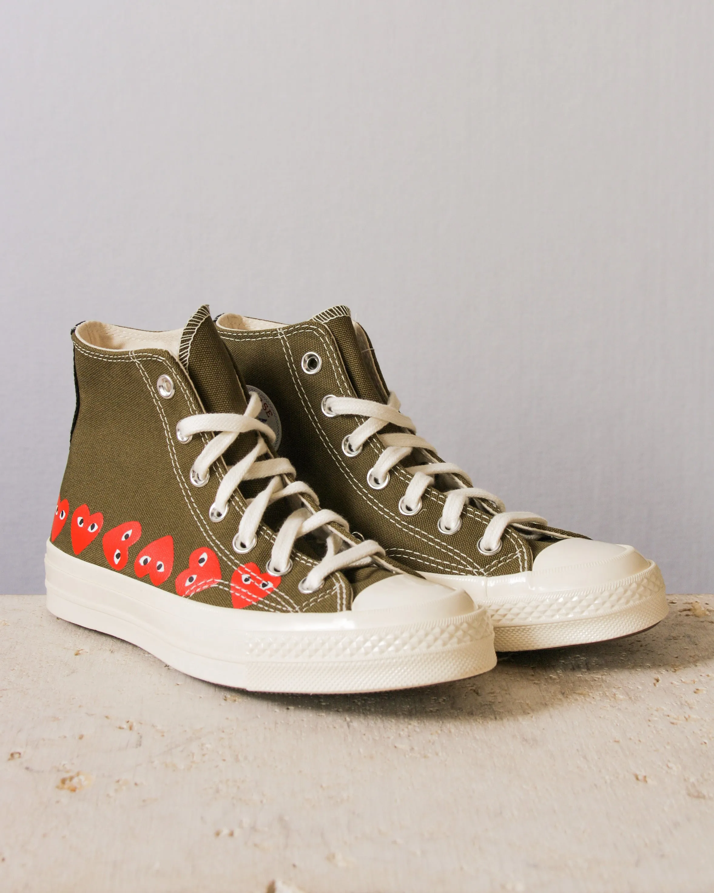 Khaki Multi Heart Hi Top Sneaker