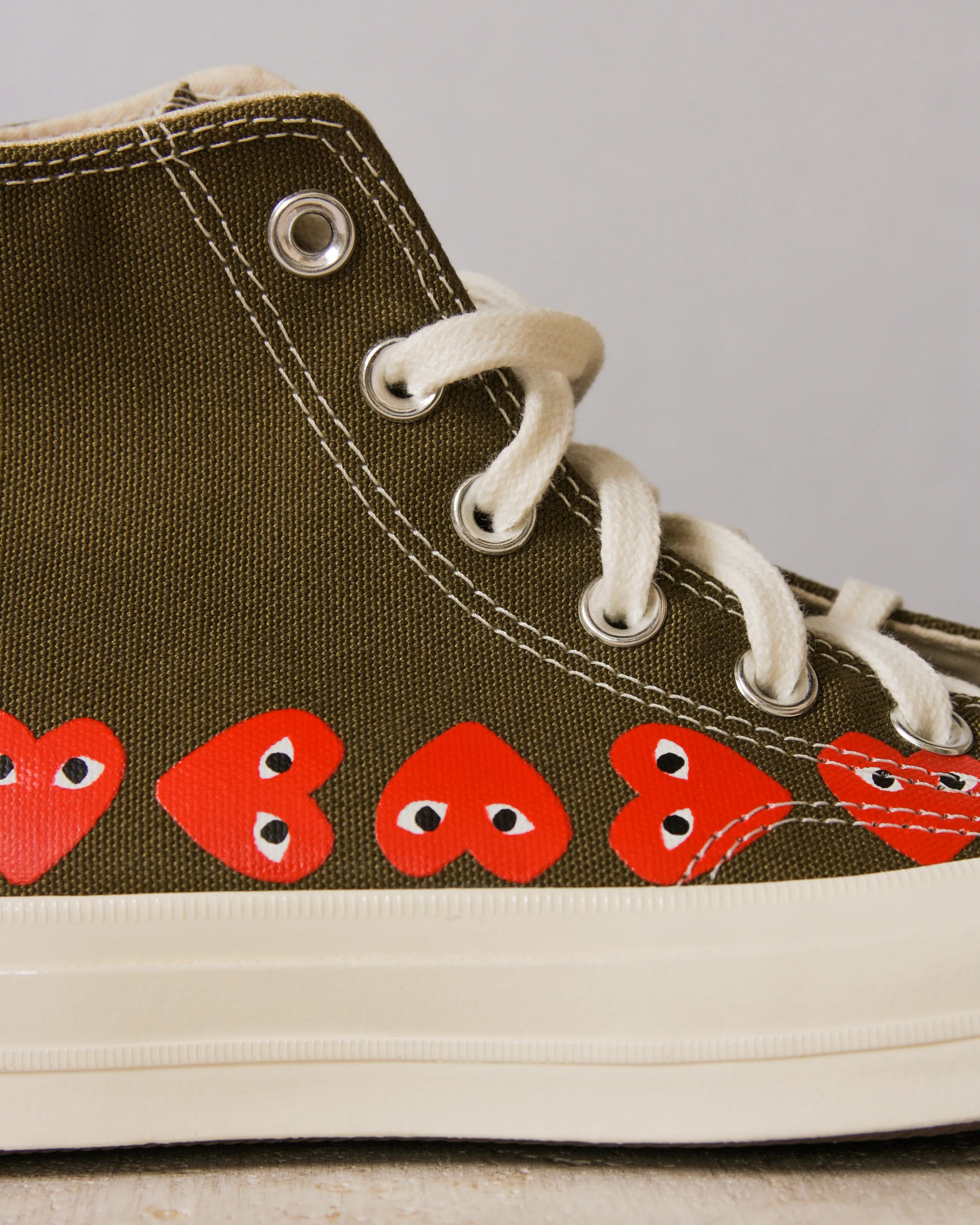 Khaki Multi Heart Hi Top Sneaker