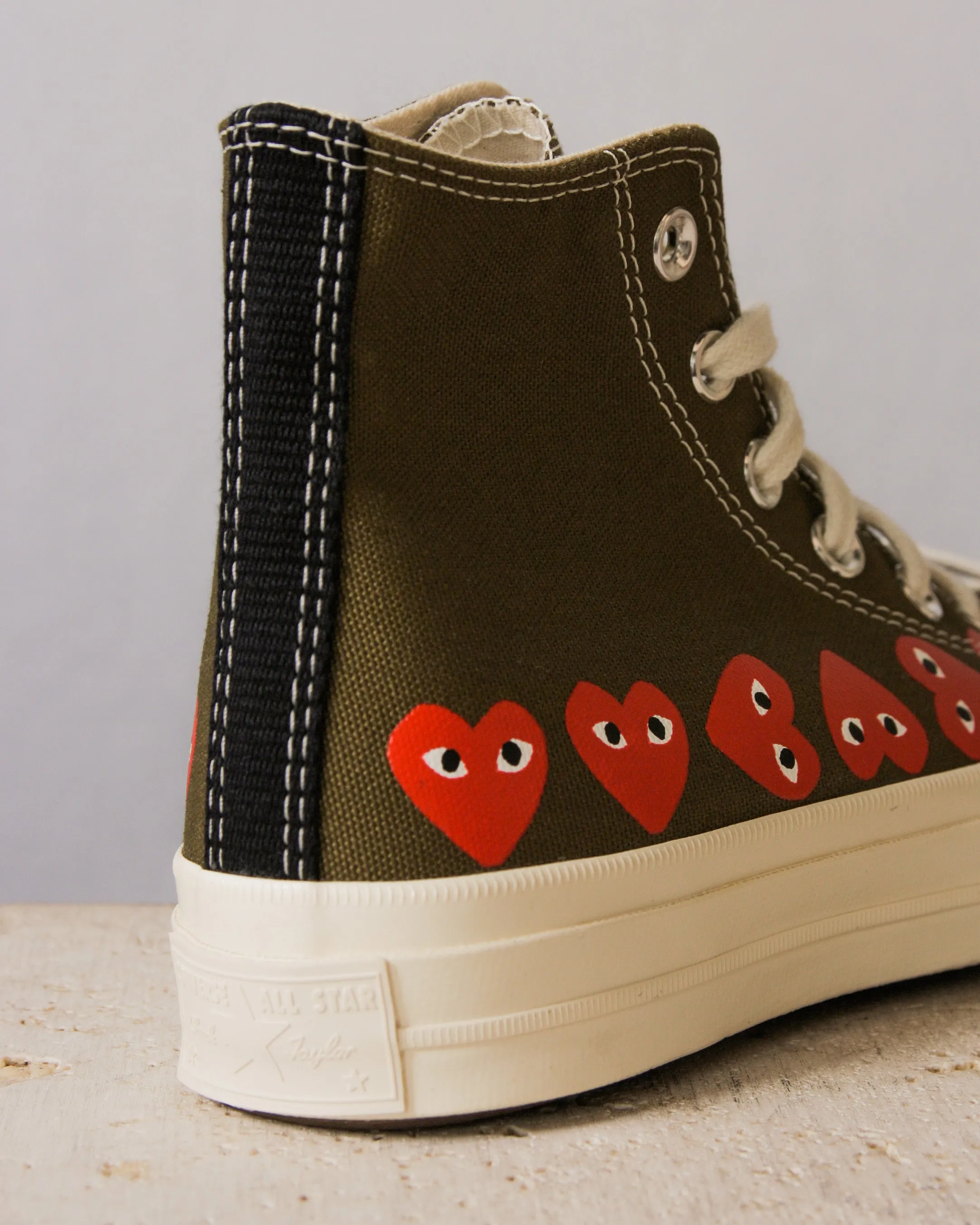 Khaki Multi Heart Hi Top Sneaker