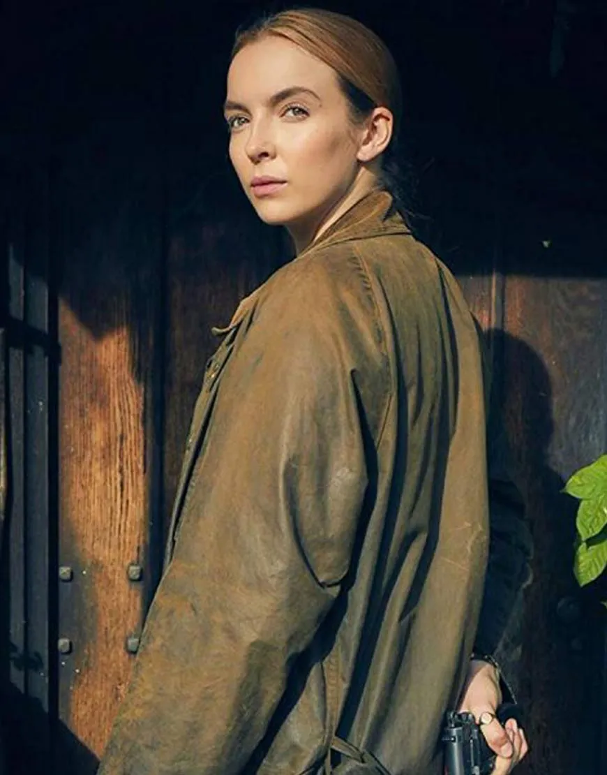 Killing Eve Jodie Comer Coat | Villanelle Brown Cotton Coat | New Arrival !