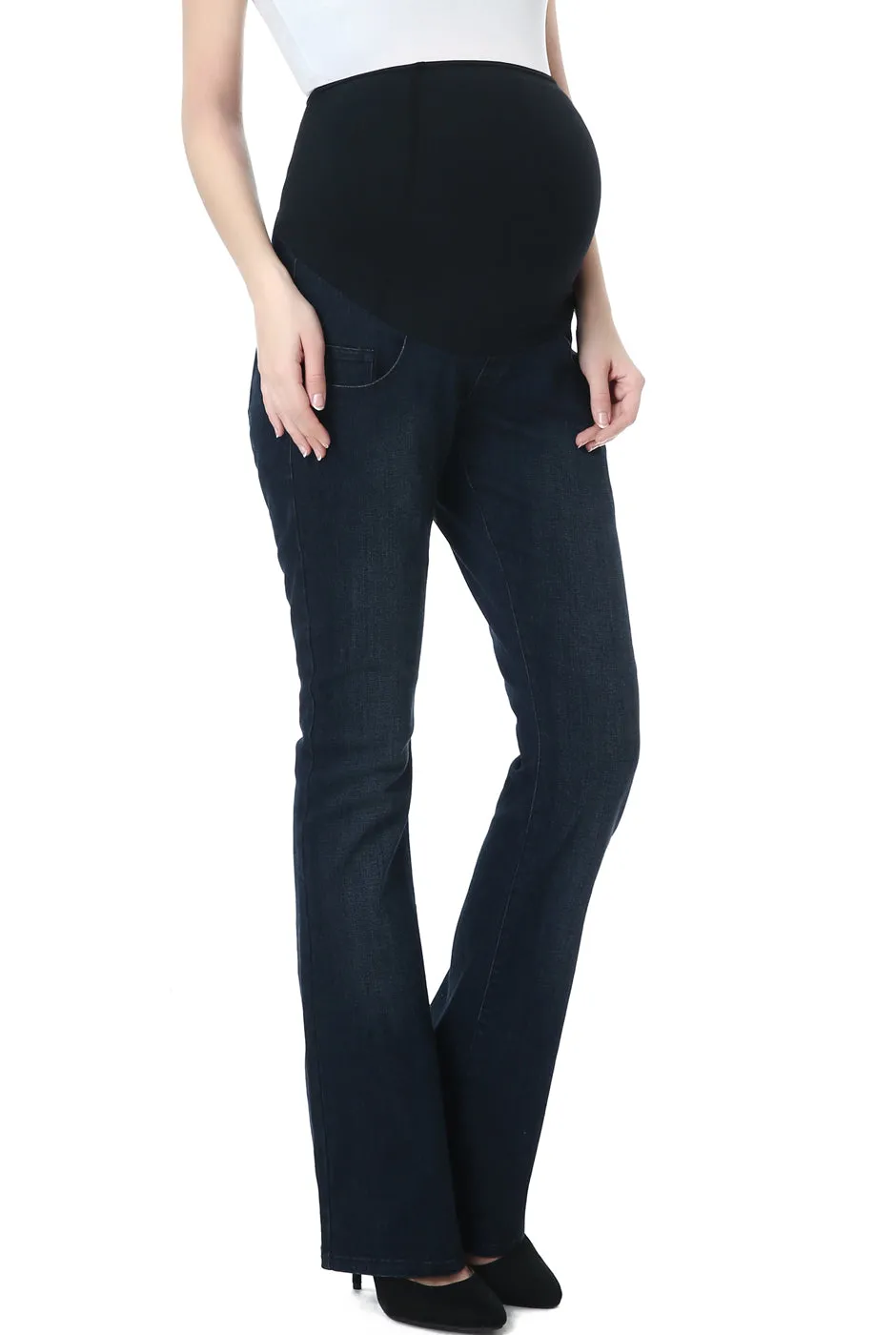 Kimi + Kai Maternity Dixie Flare Leg Denim Jeans