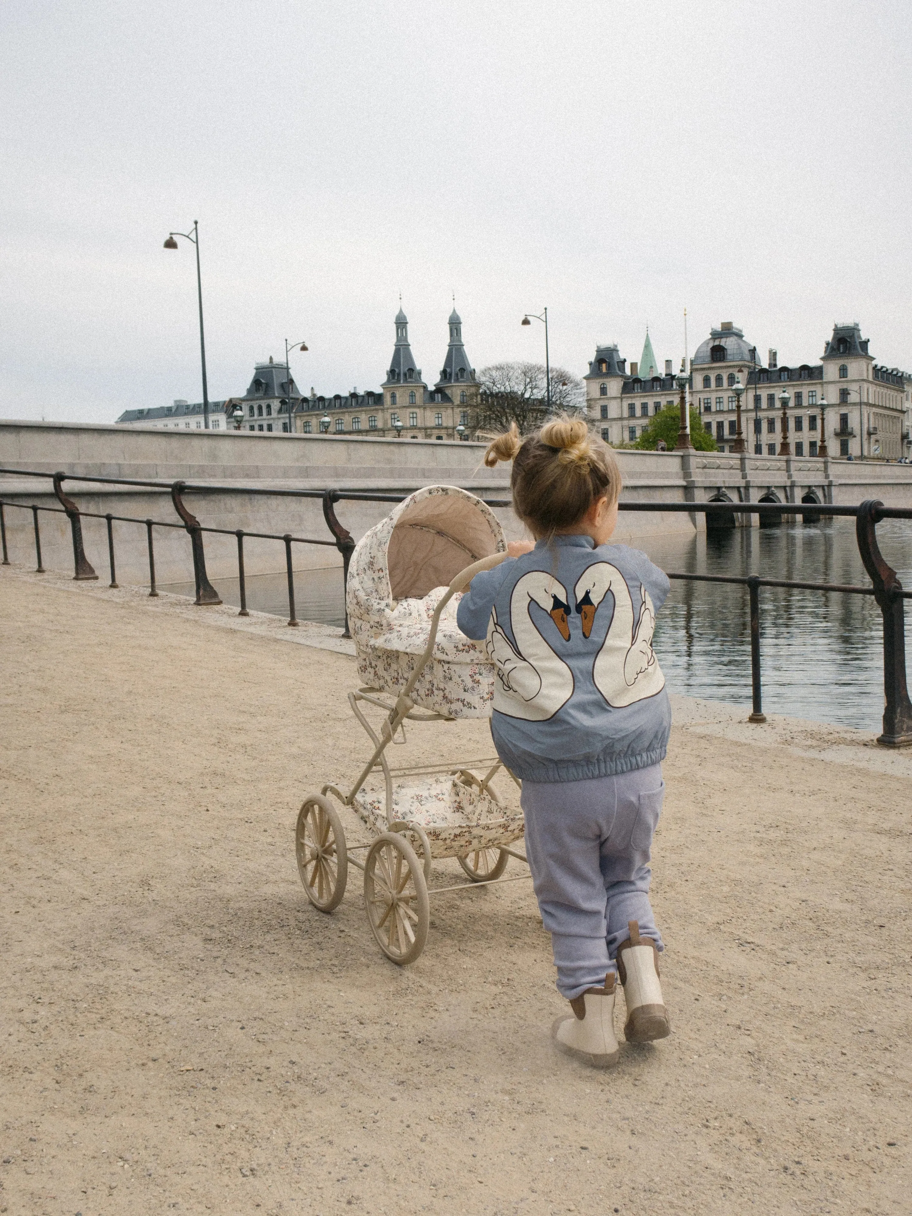 Konges Sljd Kids Juno Swan Bomber Jacket in Blue