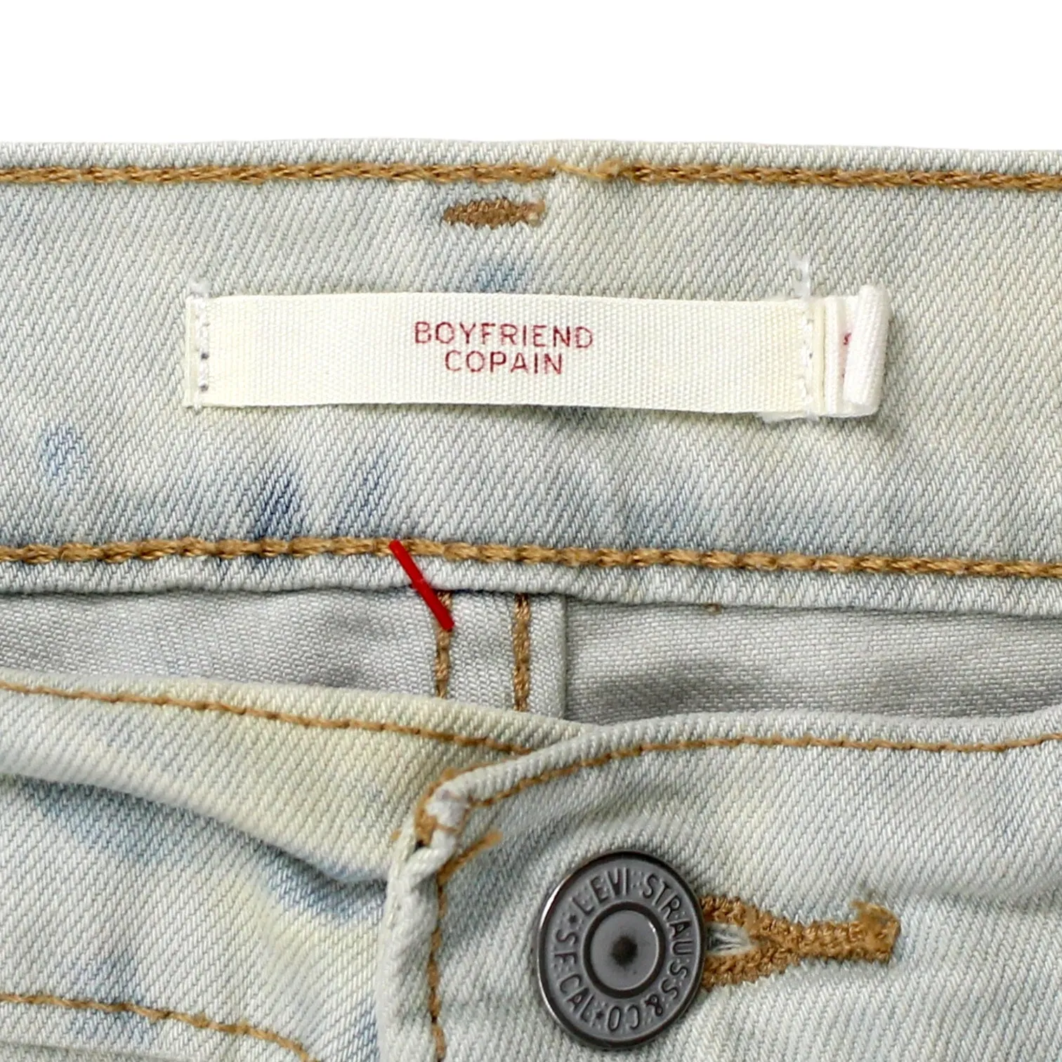 Levi's Blue Boyfriend Copain Bleached Jeans