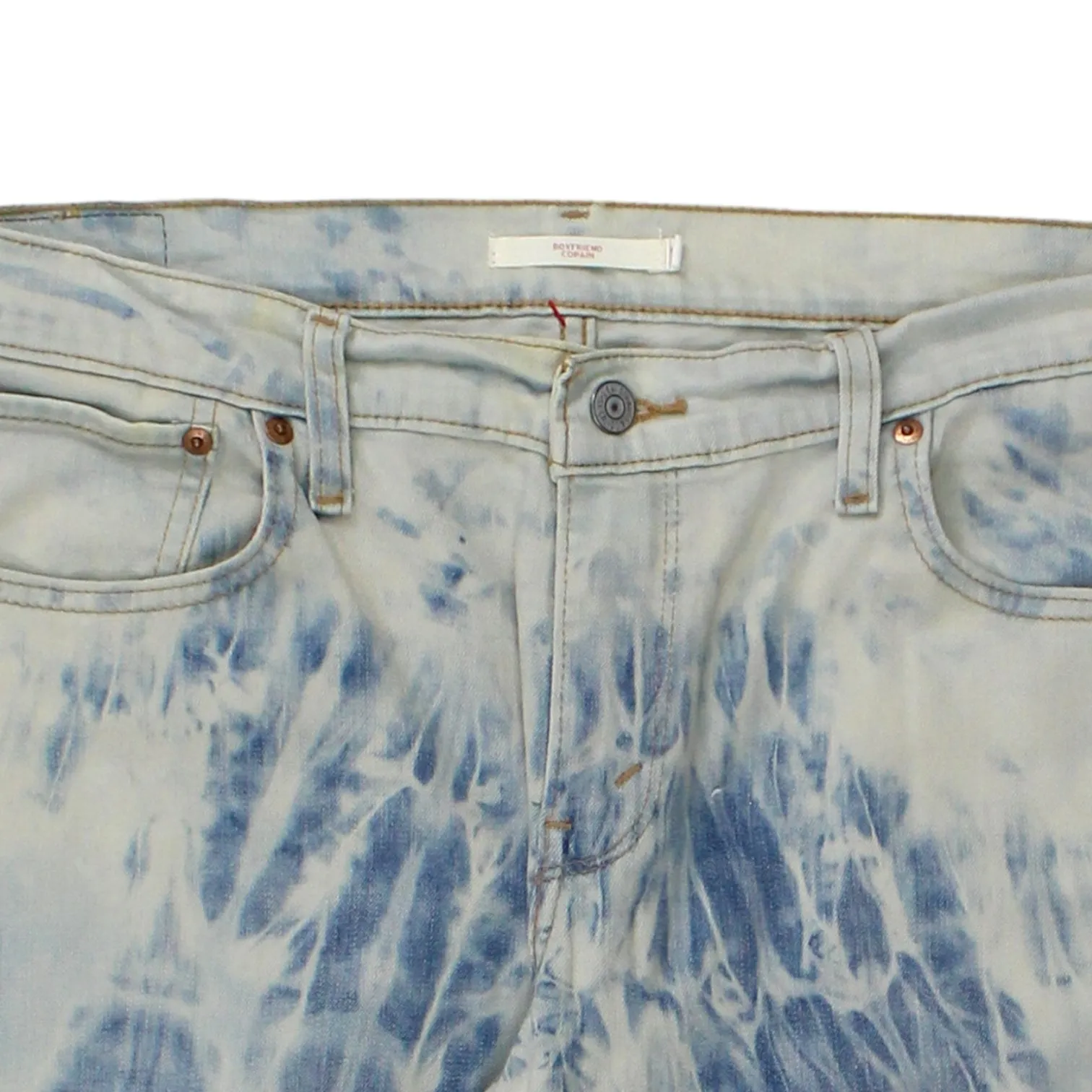 Levi's Blue Boyfriend Copain Bleached Jeans