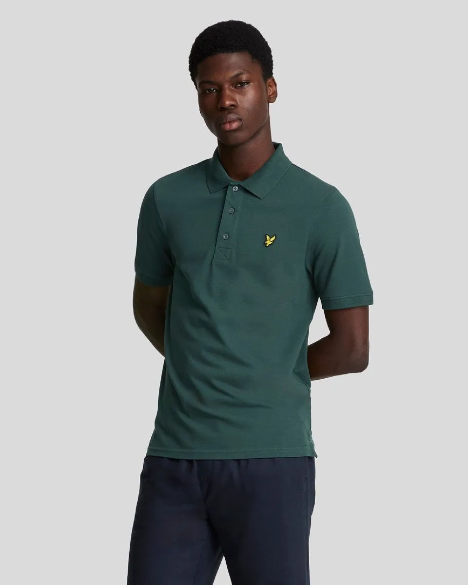 Lyle & Scott Plain Short Sleeve Polo Shirt Argyle Teal