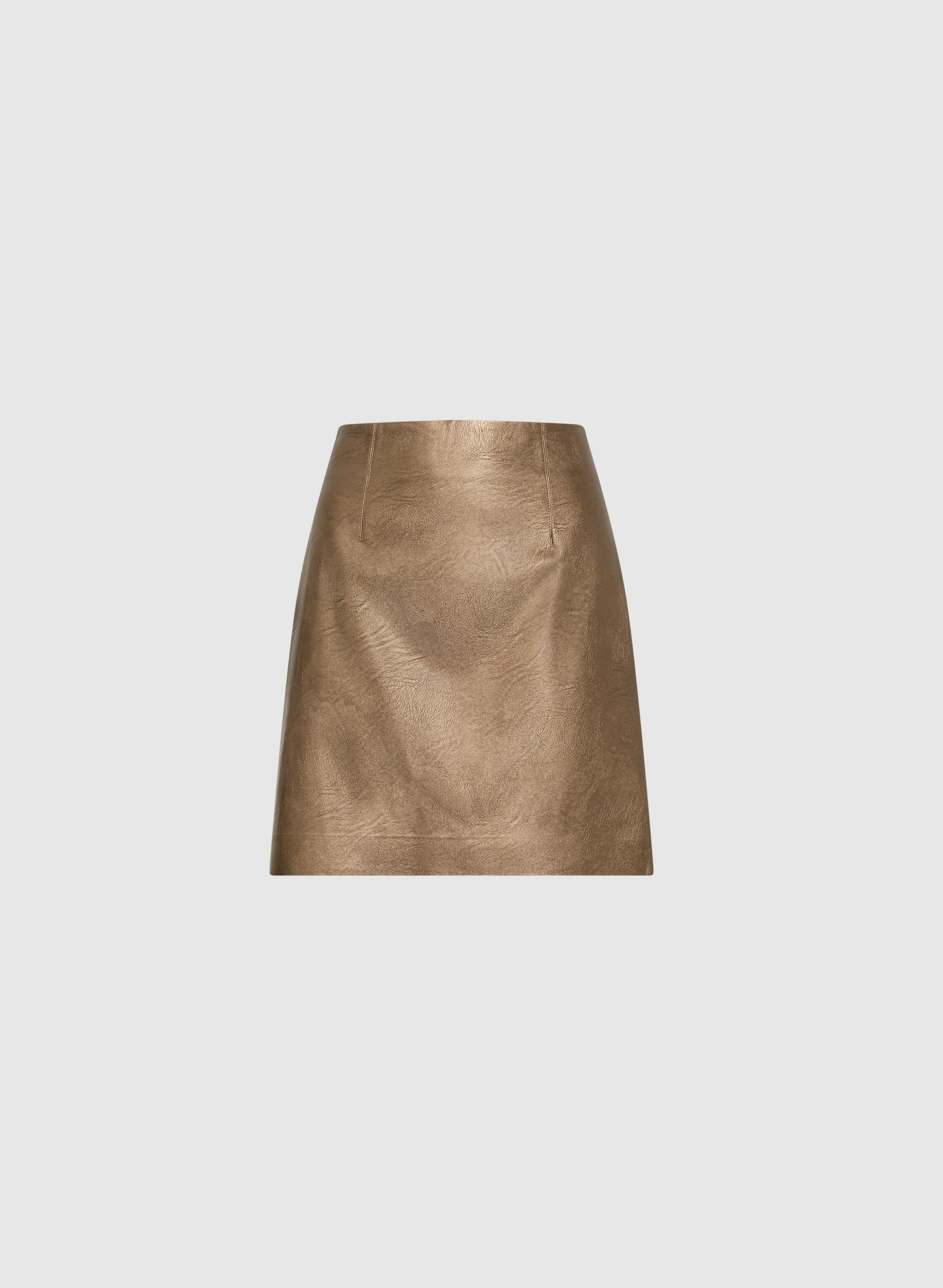 Metallic Vegan Leather Skirt