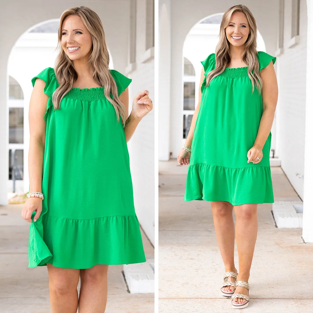 Missing Home Dress, Green