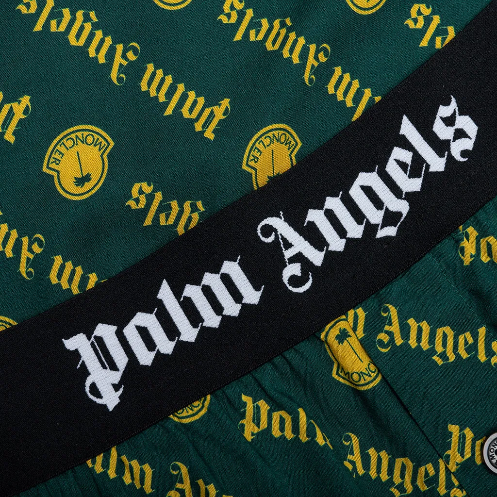 Moncler Genius x Palm Angels Logo Print Trousers - Dark Green