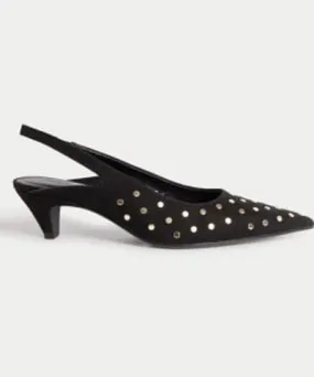 M&S Collection Womens M&S Collection Studded Kitten Heel Pointed Slingback Shoes